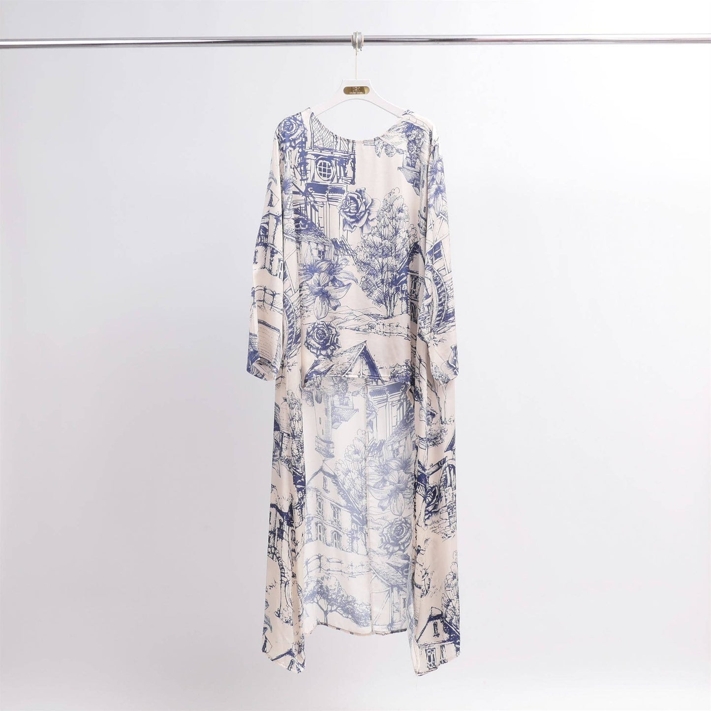 Black Patterned asymmetric tunic