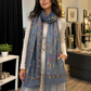 Armenian Alphabet Cashmere Scarf – Blue