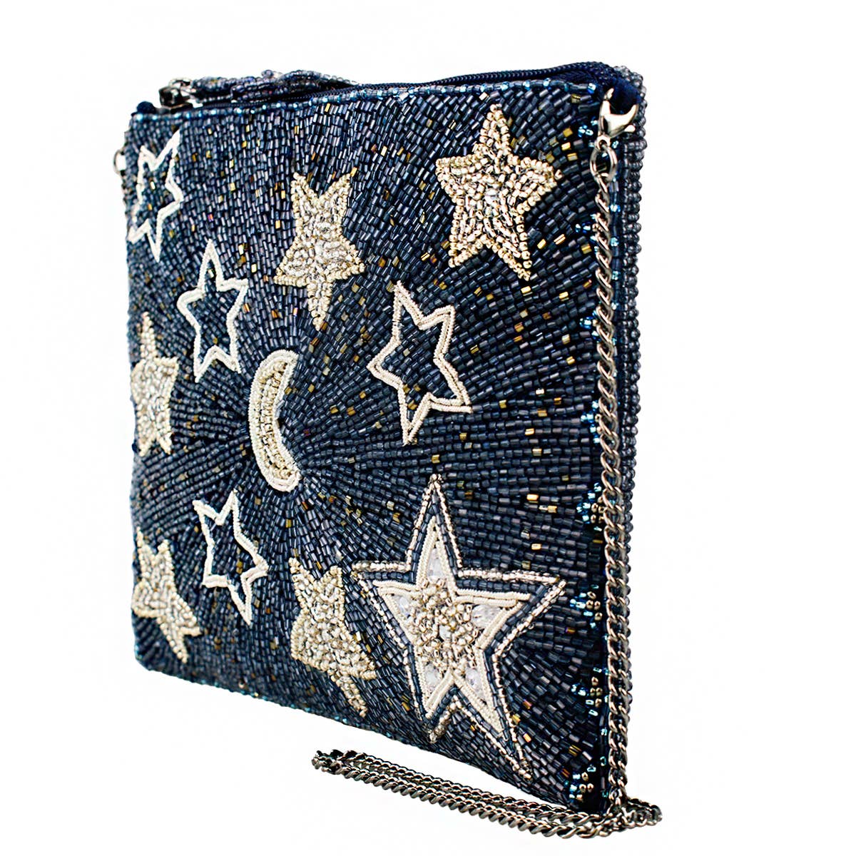 Super Nova Blue Celestial Stars & Moon Beaded Crossbody Mini