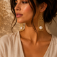 Pearl Cascade Golden Mesh Earrings