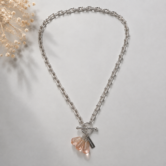 Pomegranate Seeds Necklace in Silver Chain