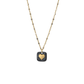 Mixed metal square pendant heart necklace