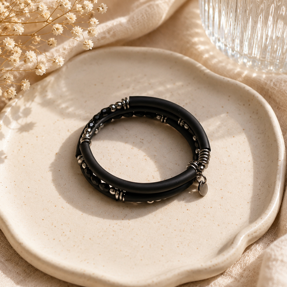 Midnight Noir Multi-Strand Wrap Bracelet