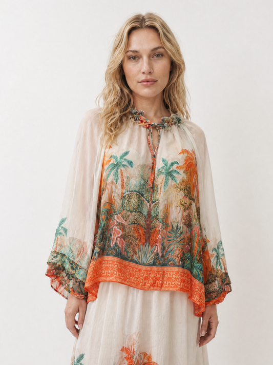 Flowy blouse KD9568-2: Yellow