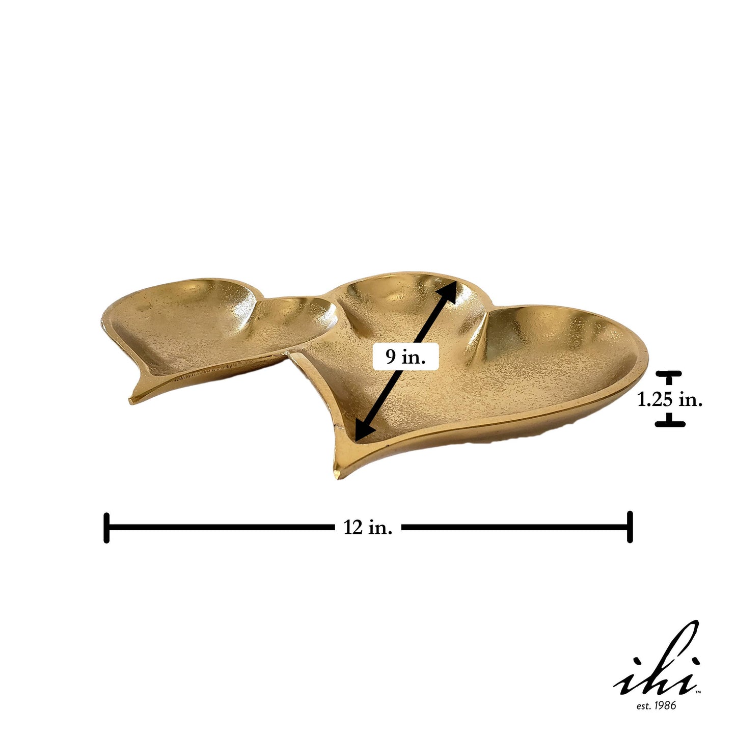 Gold Textured 2-Section Heart Tray