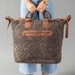 Brown Vintage Inspired Textured Tote
