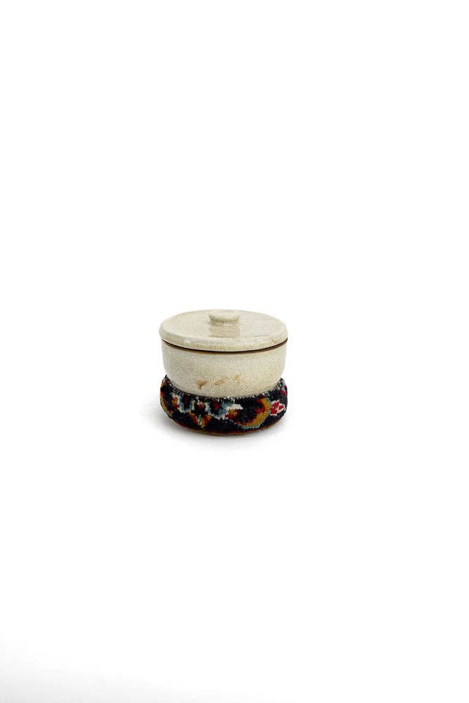 Ceramic And Kilim Canister: Pink