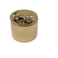 Round Gold Decorative Box With Flower Design Lid: Side Flower