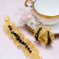 Black & Gold Nalu Maxi Hoops Handmade Crochet Earrings