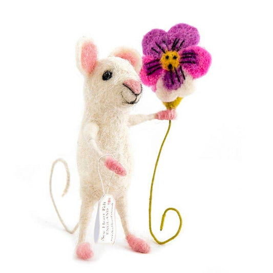 Mouse Holding Pansy