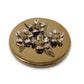 Round Gold Decorative Box With Flower Design Lid: Side Flower