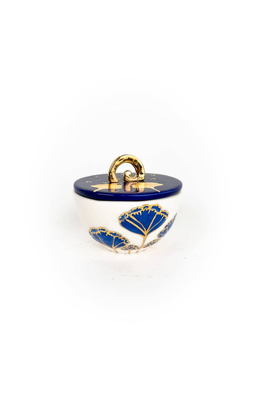 Bowl Floral Canister: Blue