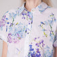 Short-sleeve shirt with macro floral print