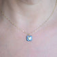 Mixed metal square pendant heart necklace