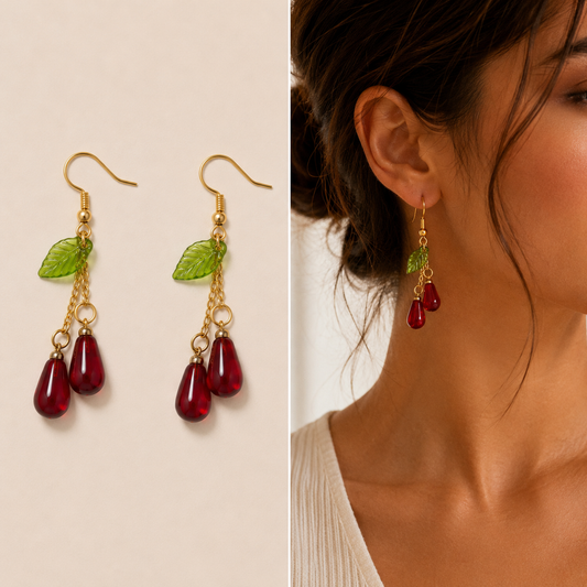 Pomegranate Drop Earrings