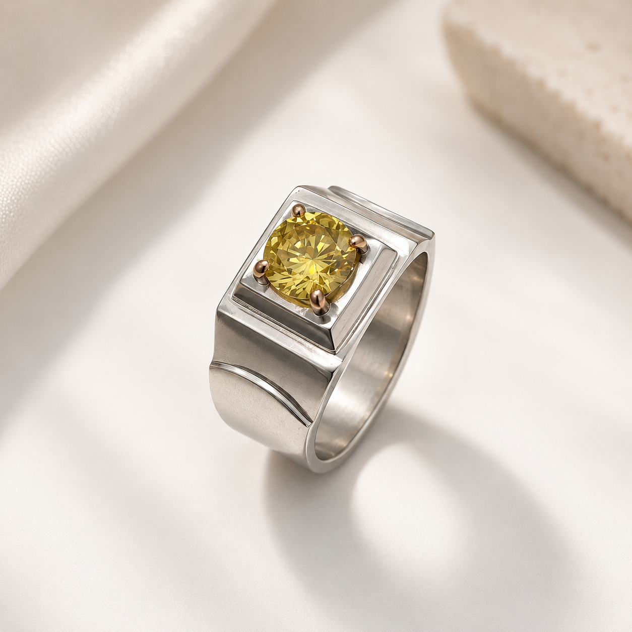 Men’s Yellow Stone Statement Ring