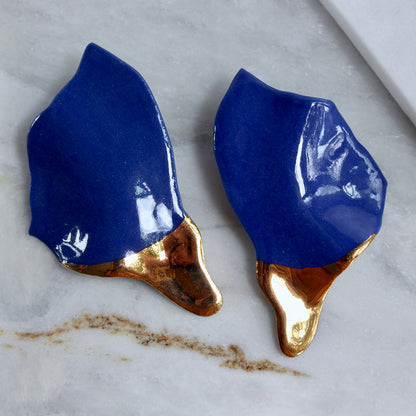 "Vela" Large Glazed Earrings