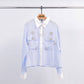 Rhinestone Shirt with stripe