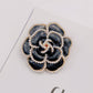 Camellia Pearl Enamel Brooch Cloth Pin: White