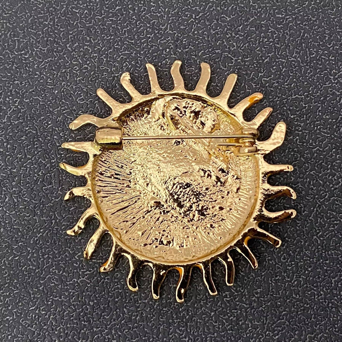 Enamel Funny Sun Brooch