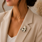 Lounging Spotted Cat Ceramic Brooch