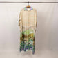 Long satin desert landscape print dress – KD9316VS-34: Sky Blue