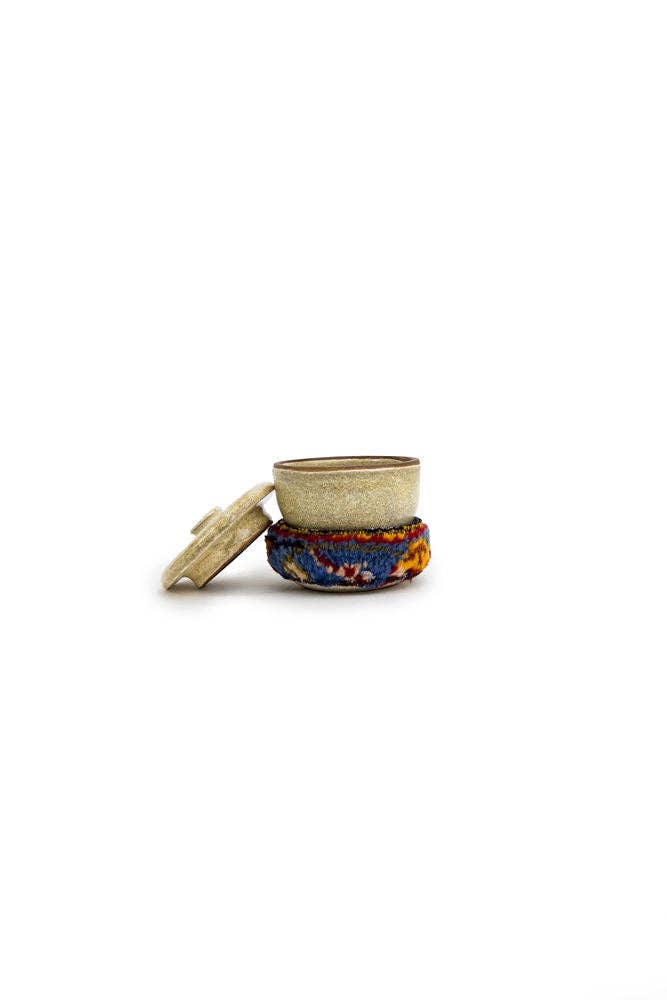 Ceramic And Kilim Canister: Pink
