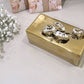 Oblong Gold Decorative Box With Flower Design Lid: Flower