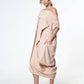 Oversize Cotton Kaftan Dress In Beige: Dark grey / L-XL-XXL