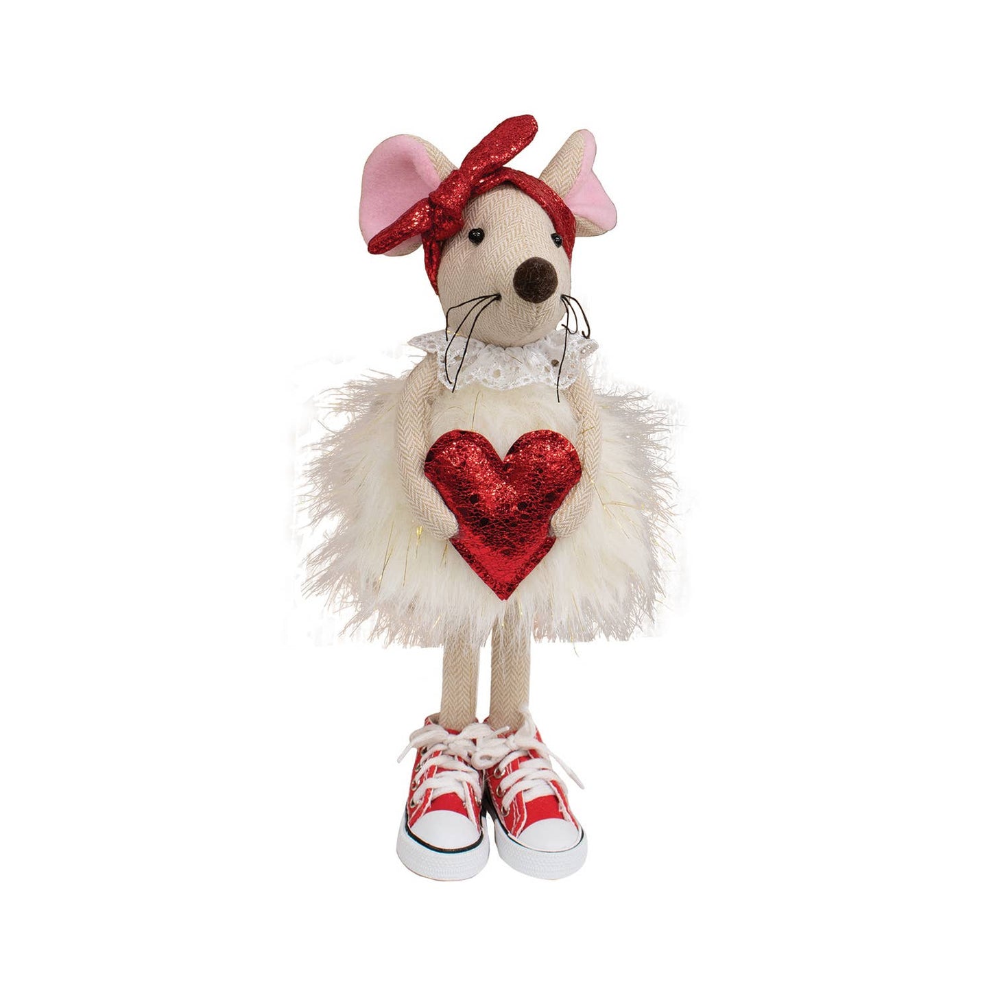 Standing Mouse with Red Heart