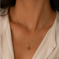 Golden Pomegranate Sparkle Pendant Necklace – Stainless Steel