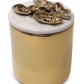 Gold Decorative Candle With Flower Design Lid: Gold Lid
