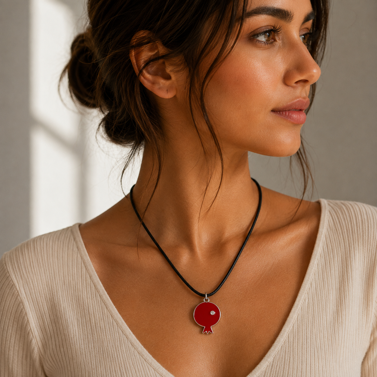 Red Pomegranate Pendant Necklace