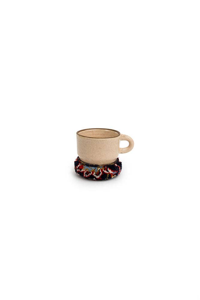 Kilim And Ceramic Mug: Beige