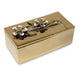 Oblong Gold Decorative Box With Flower Design Lid