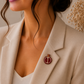 Ruby Seeds Pomegranate Ceramic Brooch