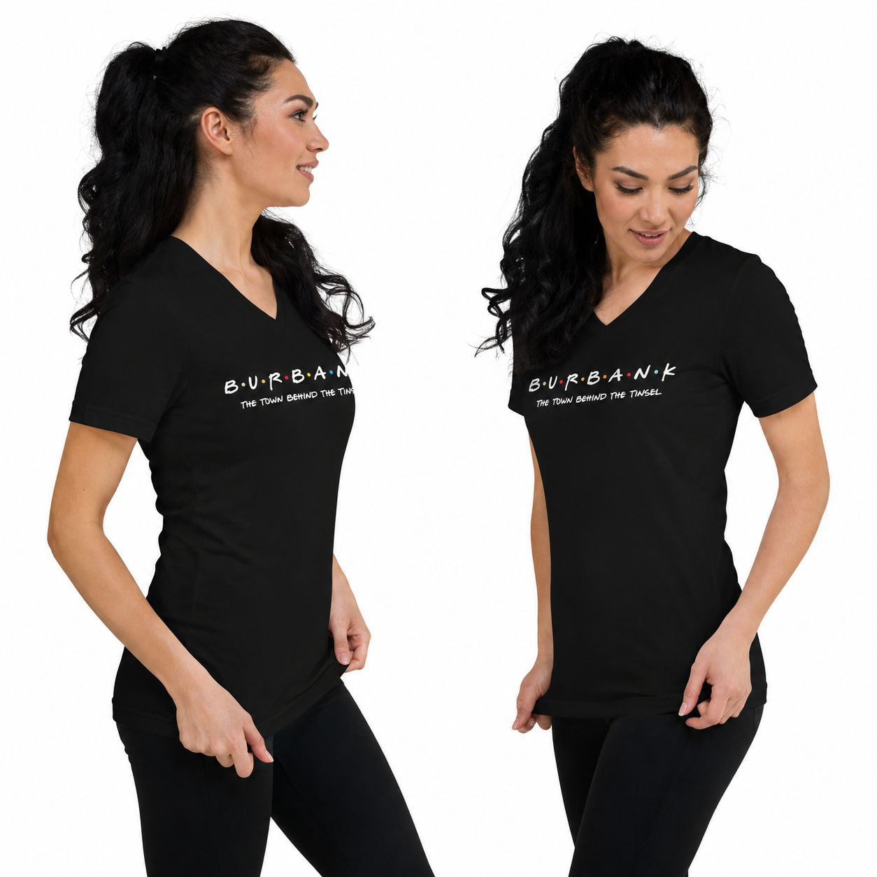 Town Behind the Tinsel V-Neck Shirt
