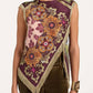 Asymmetrical Fringe Cross Top: WINE / S