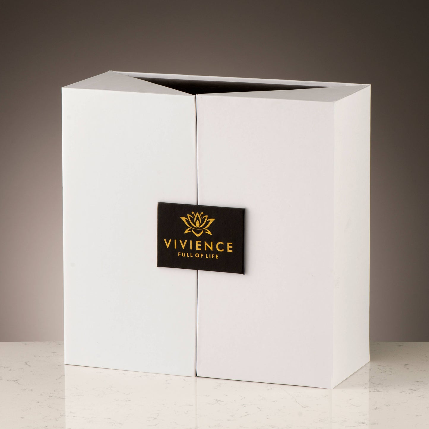 Gold Diffuser  with Dimensional White Flower, "Iris &Rose"