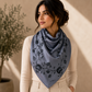 Batik Pomegranate Gray Silk Scarf