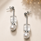 Crystal Cube & Pearl Drop Earrings