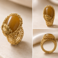 Golden Amber Leaf Ring