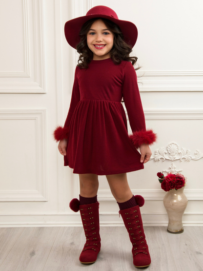 cranberry red dress SSYS Hattie Peter Pan Collared Velvet Dress In Cranberry *FINAL SALE* Small