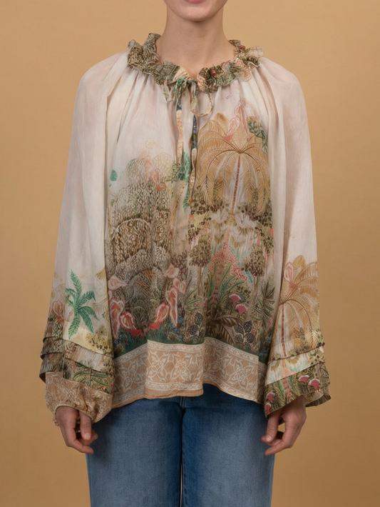 Flowy blouse: Beige