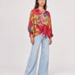 Floral printed blouse with detailed neckline : Red