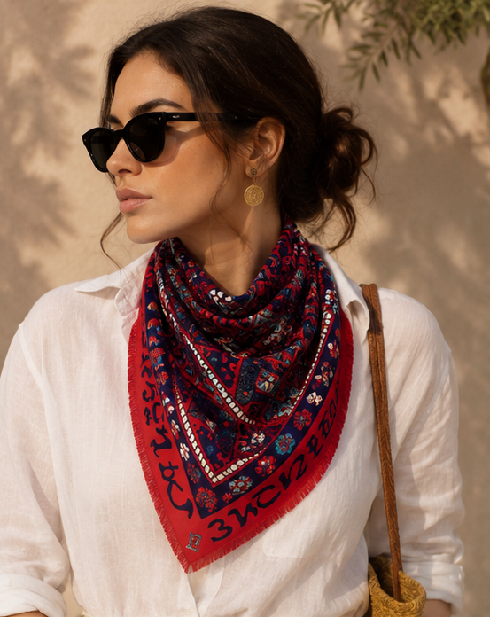 Armenian Alphabet #4 Silk Square scarf