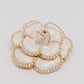 Camellia Pearl Enamel Brooch Cloth Pin: White