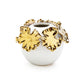 White Bud Vase with Gold Floral Design
