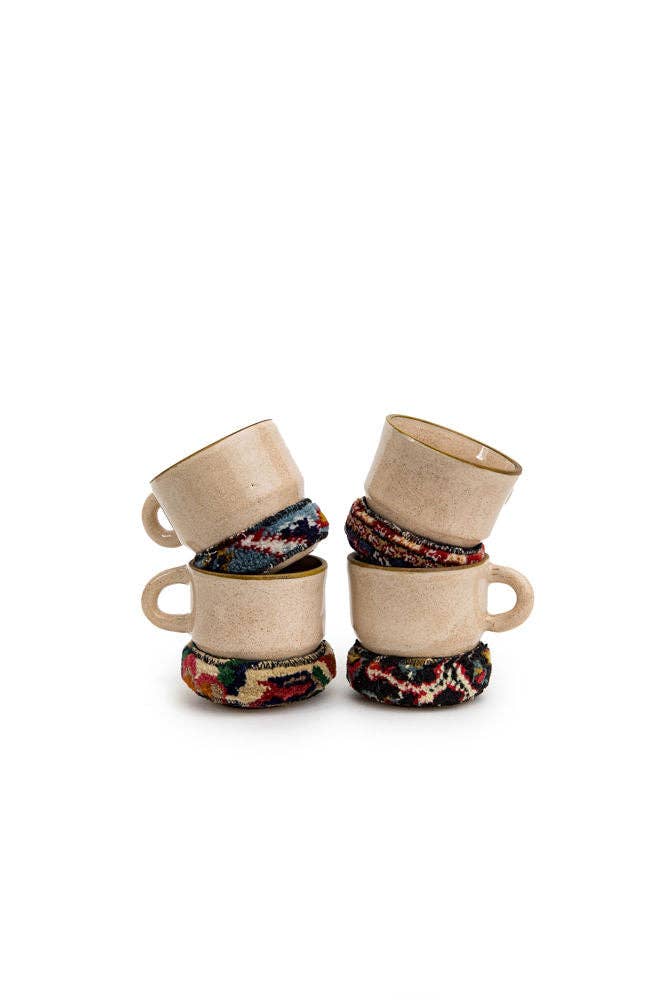 Kilim And Ceramic Mug: Beige