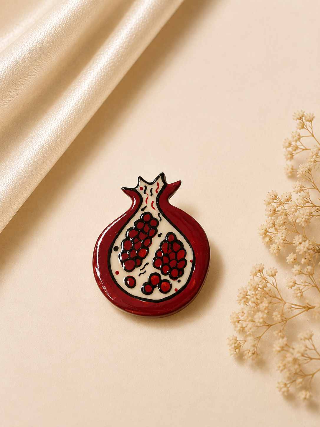 Pomegranate Seeds Ceramic Brooch